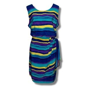 Vintage Striped Wrap Dress